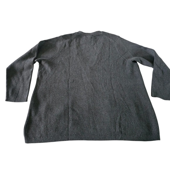Lands End Womens Cardigan Sweater Size 2X Gray 100% Cotton with Pockets - Picture 3 of 8